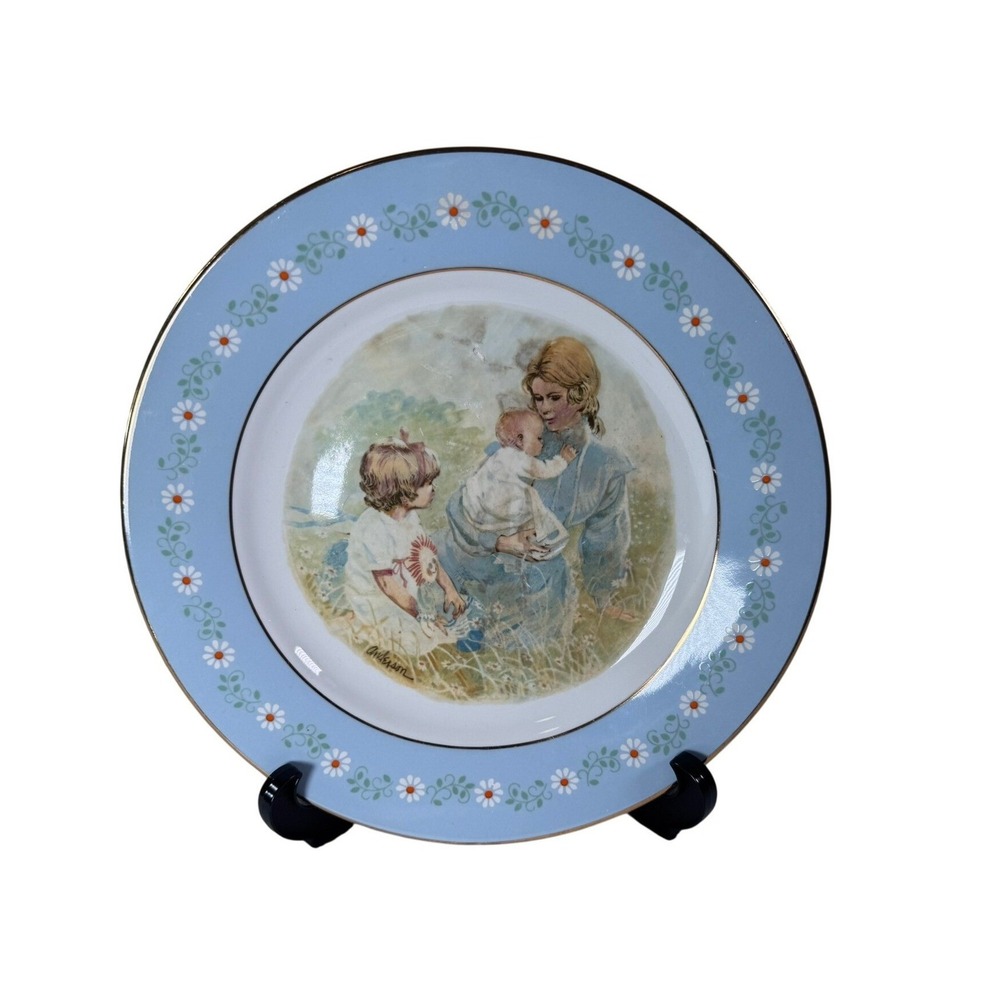 Vintage 1974 Avon Tenderness Collector Plate Pontesa Spain Ironstone Blue Gold